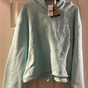 Teal Champion Drawstring Hoodie